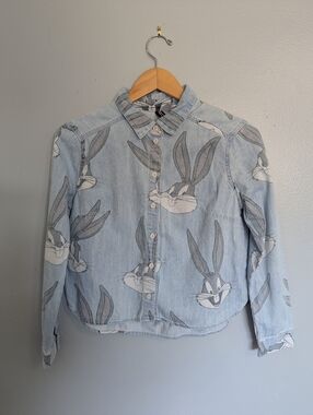 H&M Button-Up Shirt with Bugs Bunny Print
